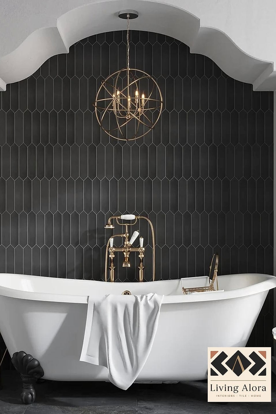 25 Picket Tile Ideas Worth Stealing From Interior Designers 19 Picket Tile Around a Bathtub