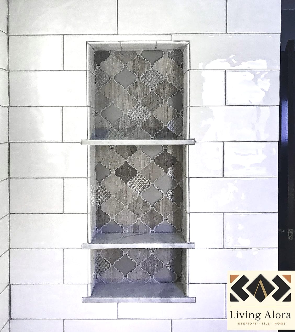 Recessed Niche in Glass Tile