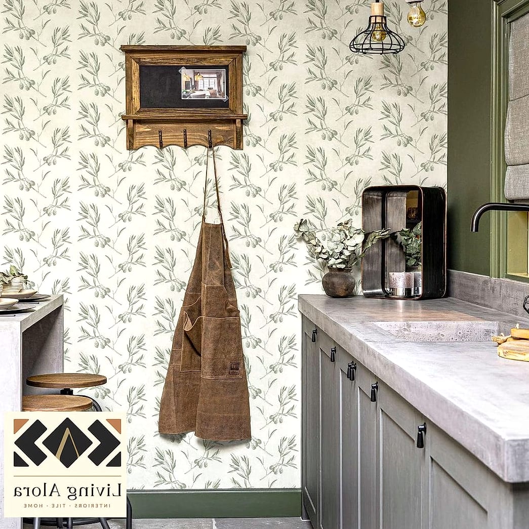 17 Inexpensive Kitchen Ideas Trending on Pinterest This Year 11 Removable Wallpaper on a Kitchen Wall