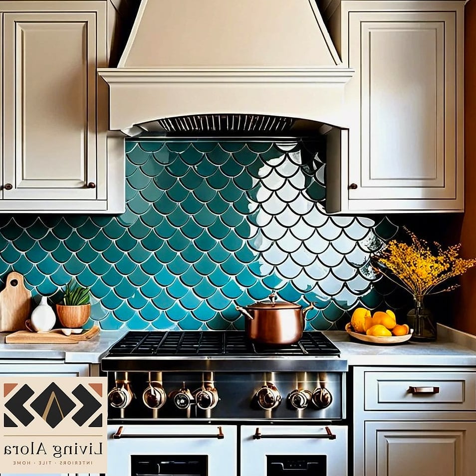 30 Backsplash for Modern Cabinets Ideas to Inspire Your Next Renovation 29 Scalloped Fish Scale Tile
