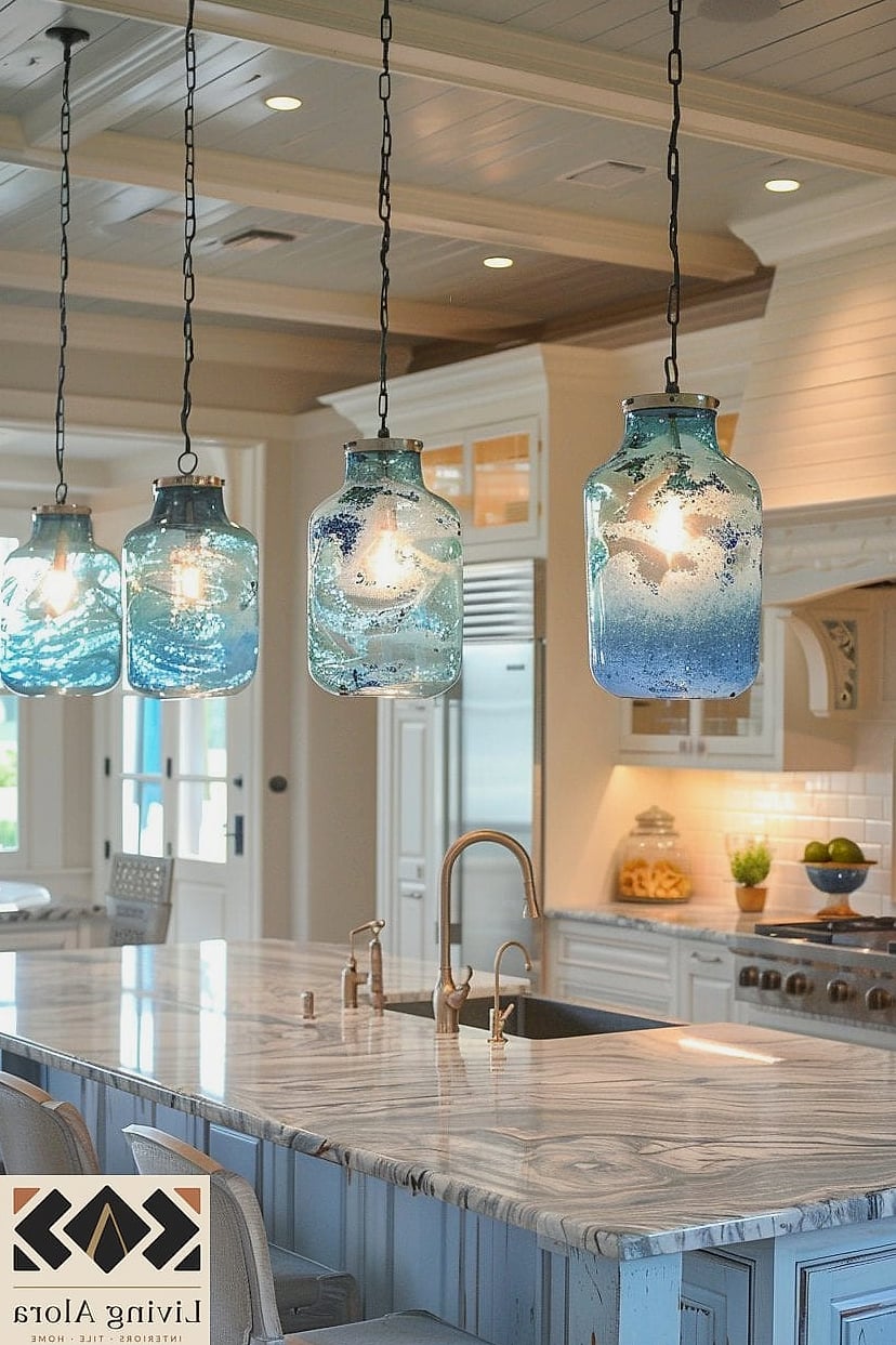 12 Beachy Kitchen Ideas That Will Transform Your Space 8 Sea Glass and Coastal Accent Colors
