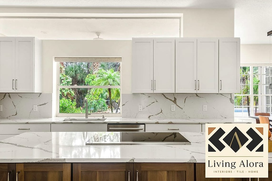 Slab Backsplash in a Galley Kitchen