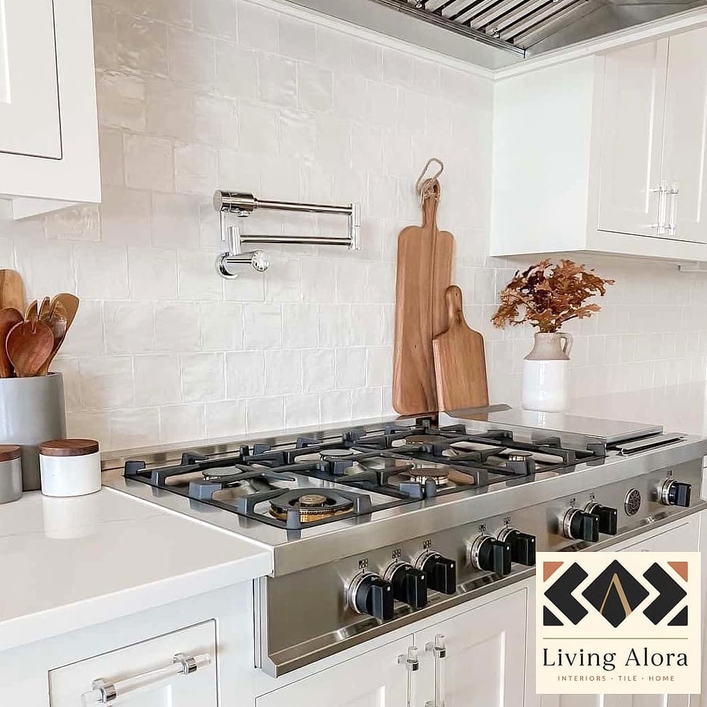 Slab Backsplash with a Pot Filler