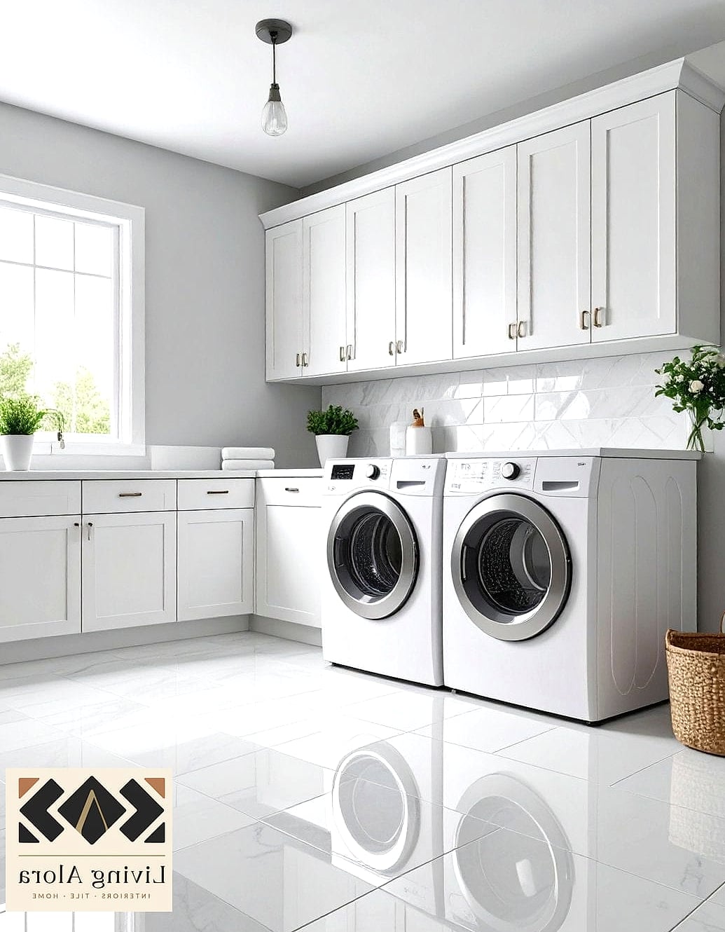 16 Diamond Tile Ideas Worth Stealing From Interior Designers 8 Small Diamond Tile Laundry Room Floor