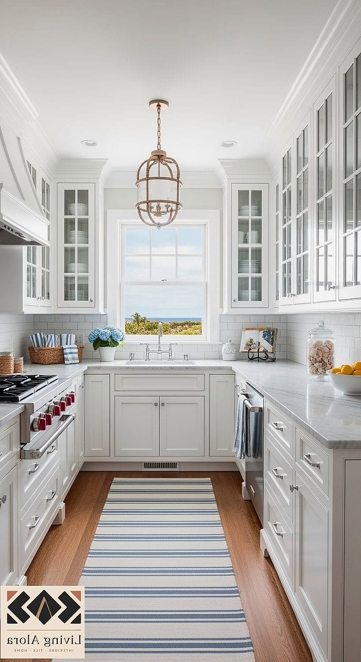 22 White Kitchen Ideas That Work in Any Size Home 13 Small Galley Kitchen in White