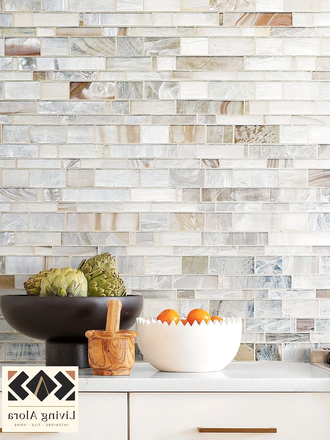 13 Glass Subway Tile Ideas We Can't Stop Pinning 11 Small Mosaic Glass Tile Accent Strip