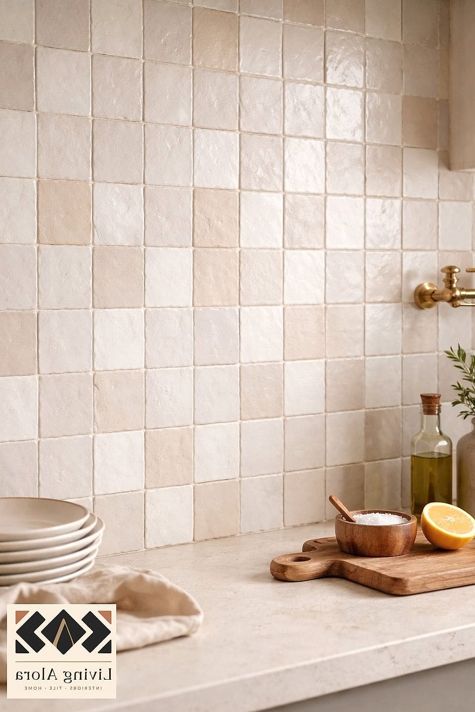 15 Neutral Backsplash Ideas We Can't Stop Pinning 3 Soft Beige Zellige Tile