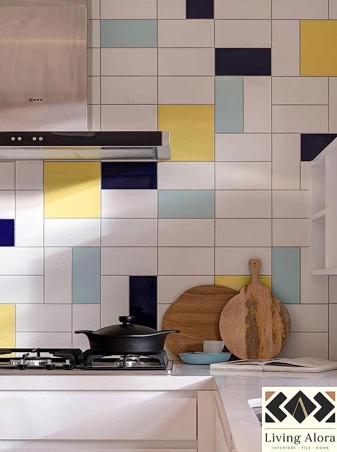 13 Backsplash for Yellow Kitchen Ideas That Maximize Style and Function 3 Soft Blue Mosaic Tile for a Cheerful Pairing