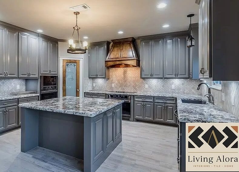 19 Backsplash for Busy Granite Stylish Tile Ideas to Inspire Your Next Renovation 8 Soft Gray Marble-Look Porcelain