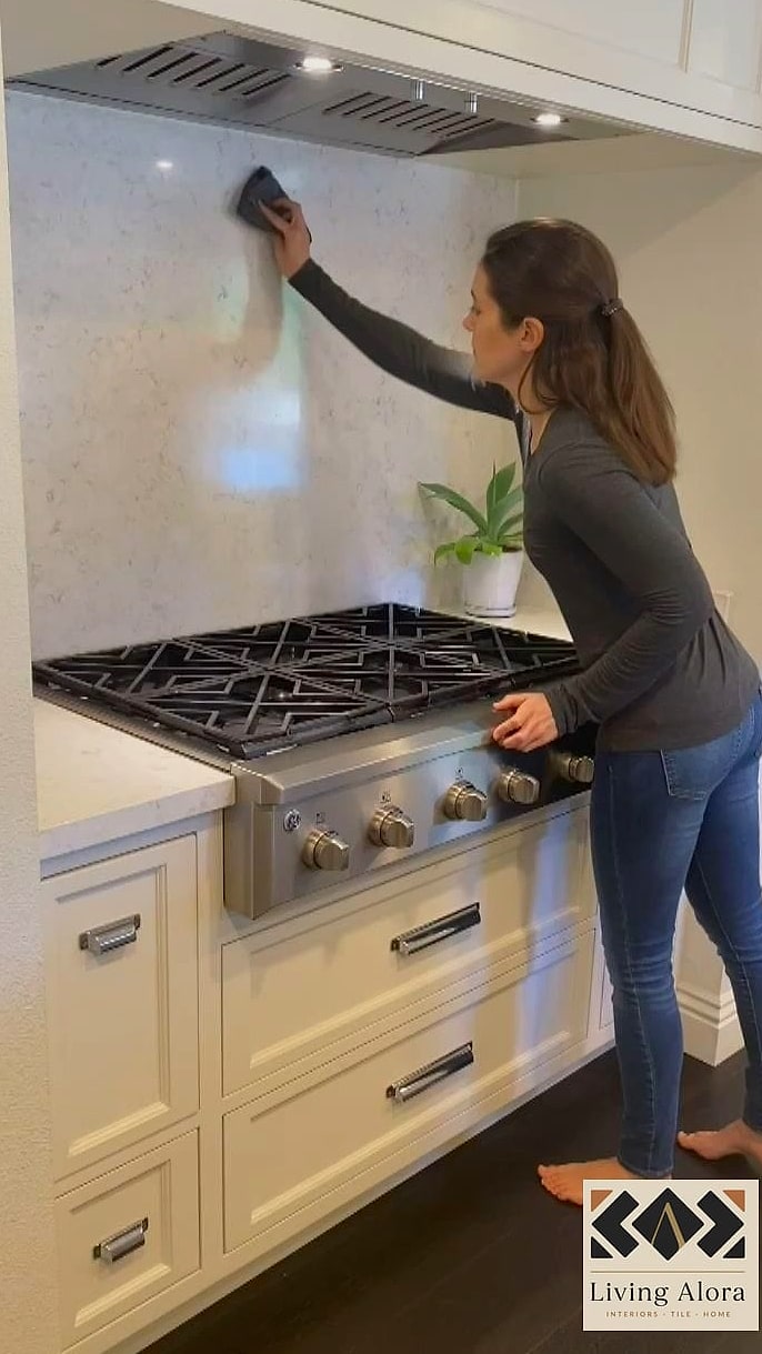 7 Easy to Clean Backsplash Ideas That Look Expensive But Aren't 6 Solid Quartz Slab Backsplash