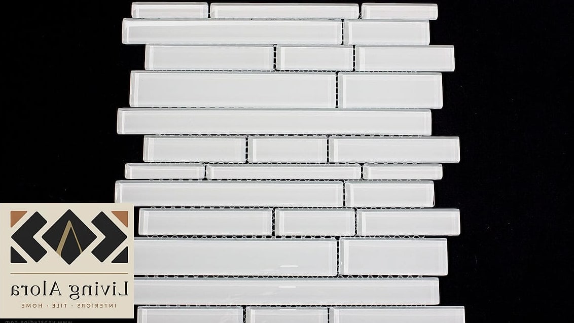 11 White Glass Mosaic Tile Ideas Worth Bookmarking Before You Renovate 6 Stacked Vertical Installation