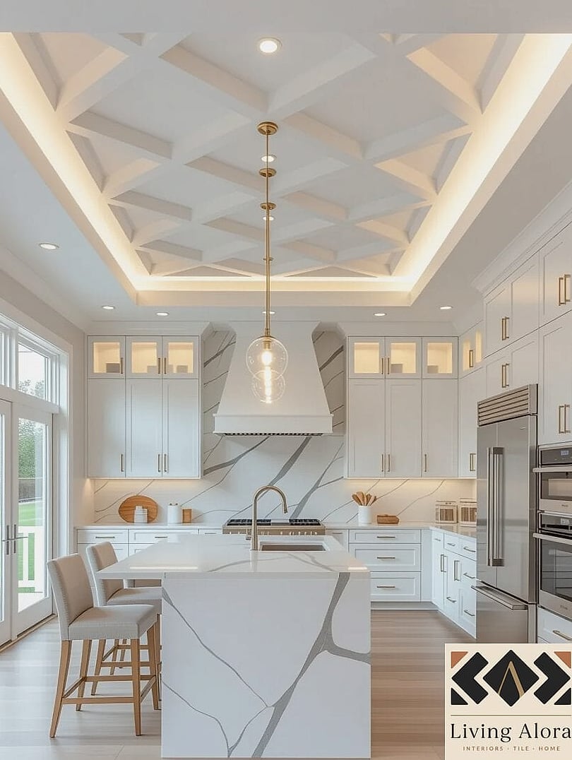 9 Latest Kitchen Ideas Worth Stealing From Interior Designers 3 Statement Ceilings Above the Kitchen