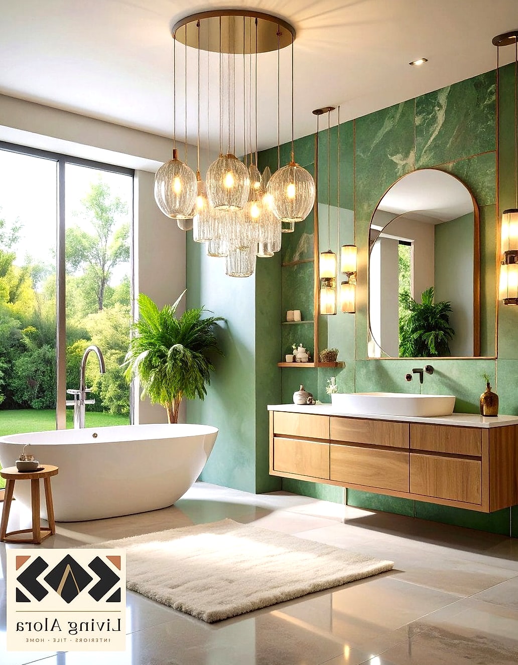 Statement Lighting Above the Vanity