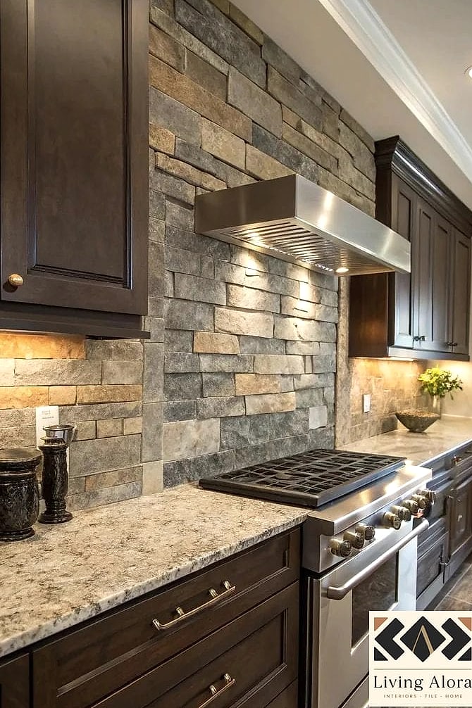 27 Kitchen Backsplash Ideas That Look Expensive But Aren't 18 Stone-Look Tile with Natural Veining