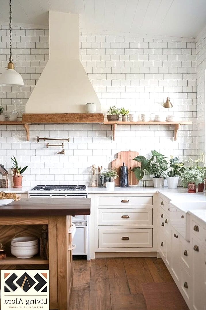 16 Farmhouse Backsplash Ideas That Look Expensive But Aren't 3 Subway Tile in Herringbone Pattern