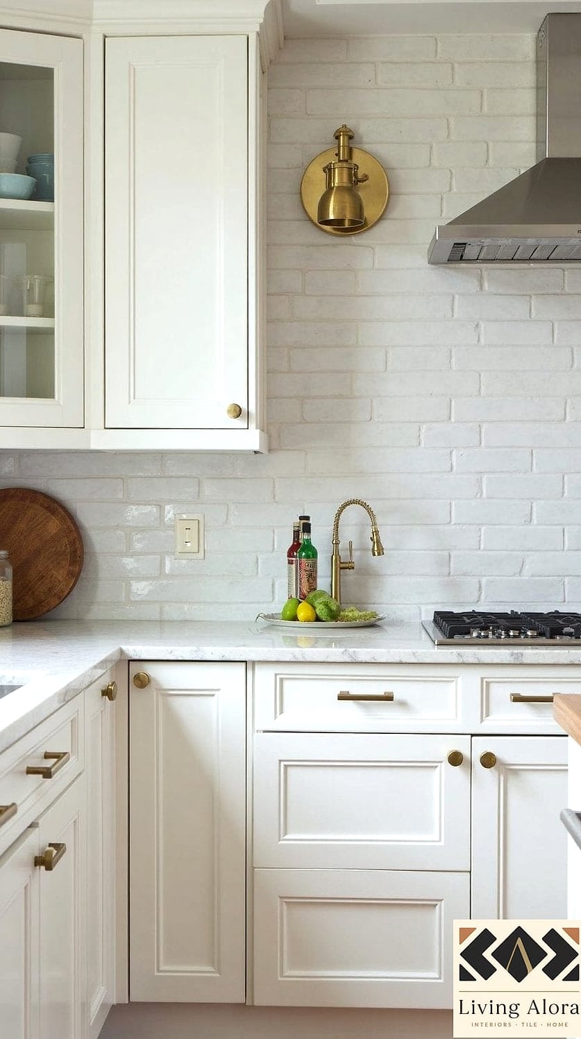 22 Glossy Subway Tile Ideas That Will Transform Your Space 18 Subway Tile with Brass Fixtures