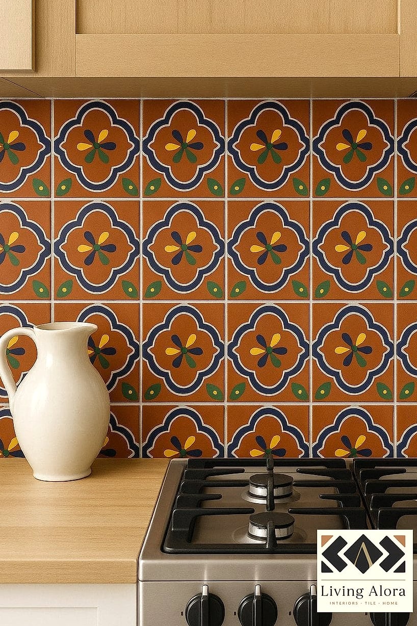 Terracotta and Talavera Tile Combination