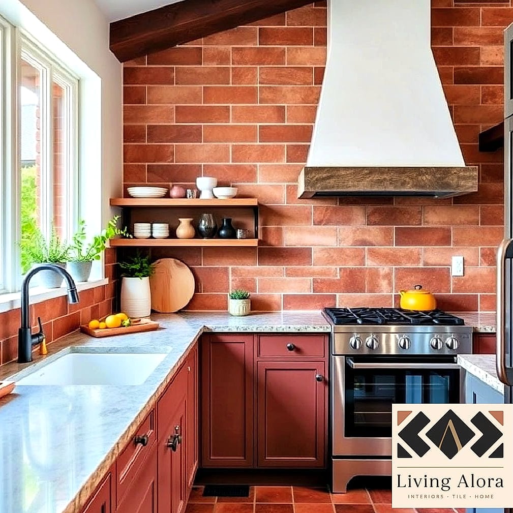 23 Kitchen Backsplash Ideas That Maximize Style and Function 14 Terracotta Tile for Warmth