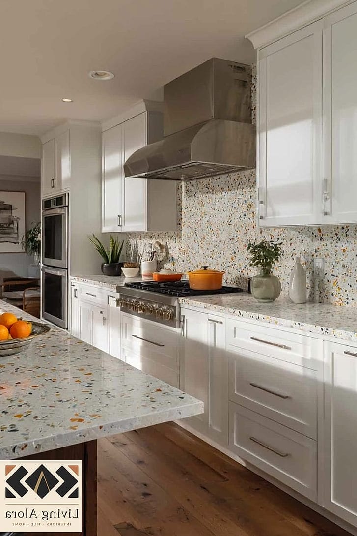 Terrazzo with Brass or Gold Flecks
