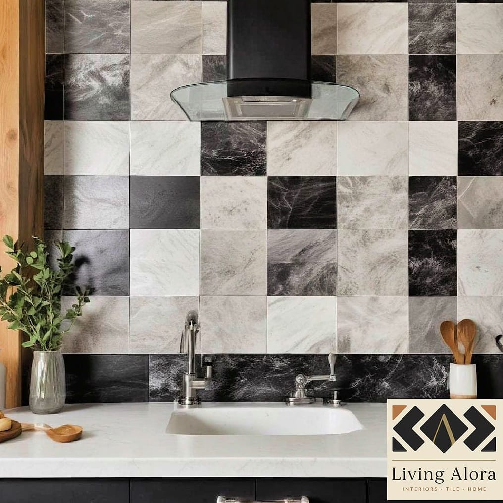 Textured Black Tile Accent Strip