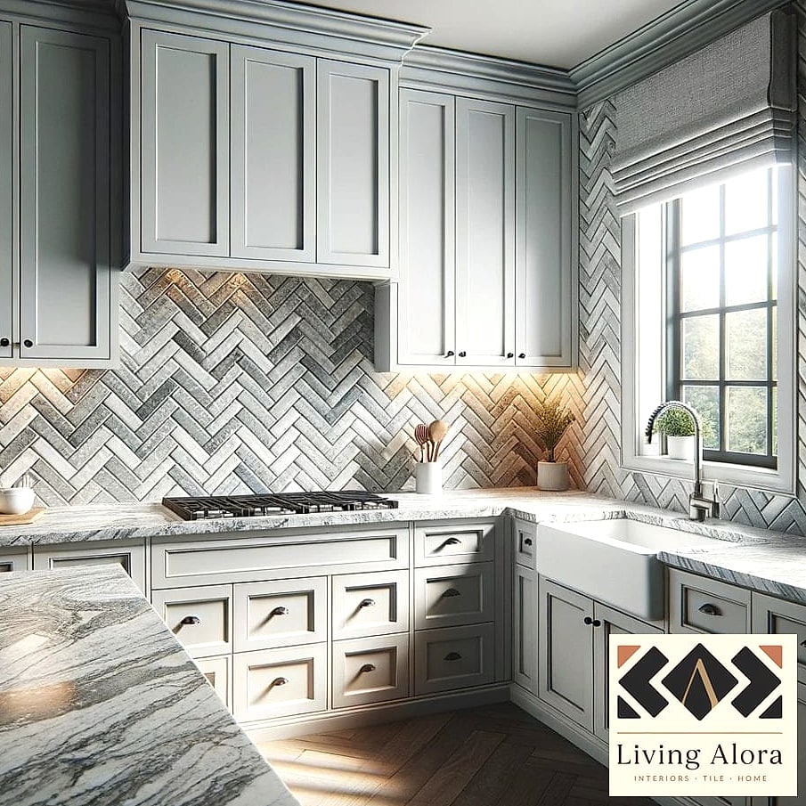 25 Backsplash for Granite Countertops Ideas That Will Change How You See Your Home 9 Textured Ceramic in Matte Finish