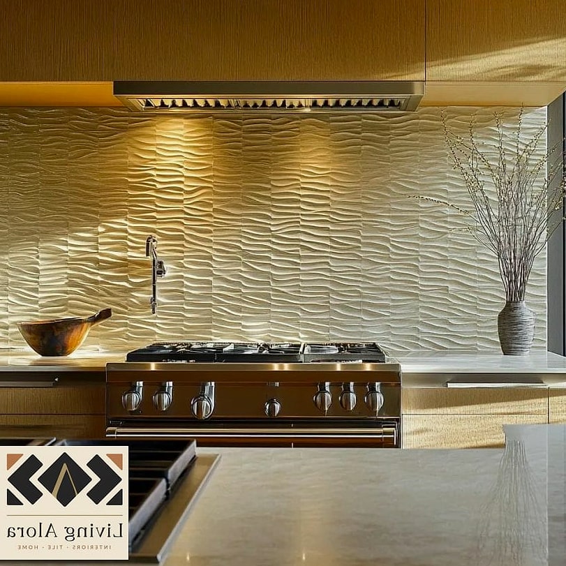 16 Contemporary Backsplash Ideas We Can't Stop Pinning 5 Textured 3D Ceramic Tile