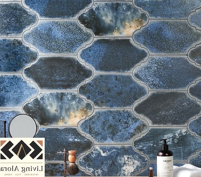 23 Arabesque Tile Ideas to Inspire Your Next Renovation 5 Textured Matte Arabesque in a Powder Room