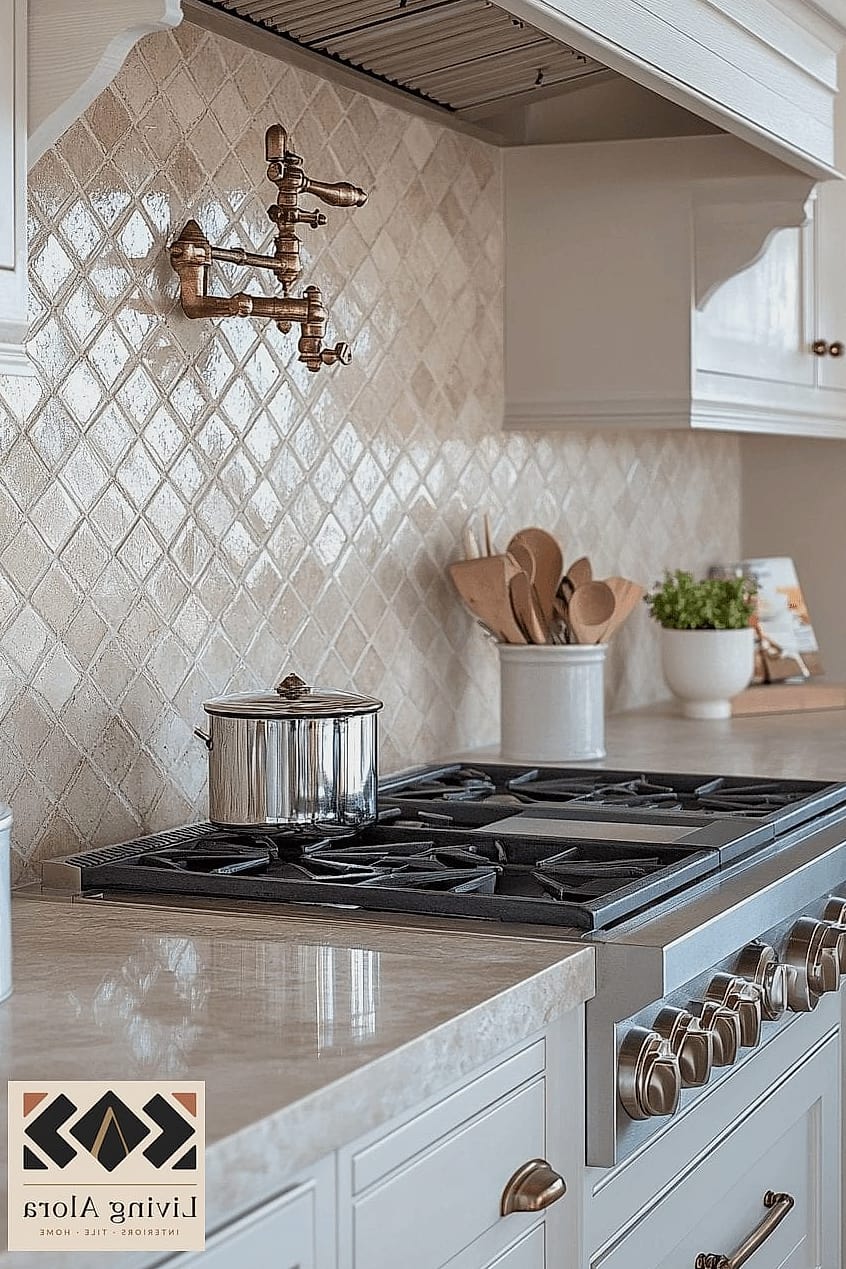 15 Neutral Backsplash Ideas We Can't Stop Pinning 7 Textured Matte Ceramic in Warm White