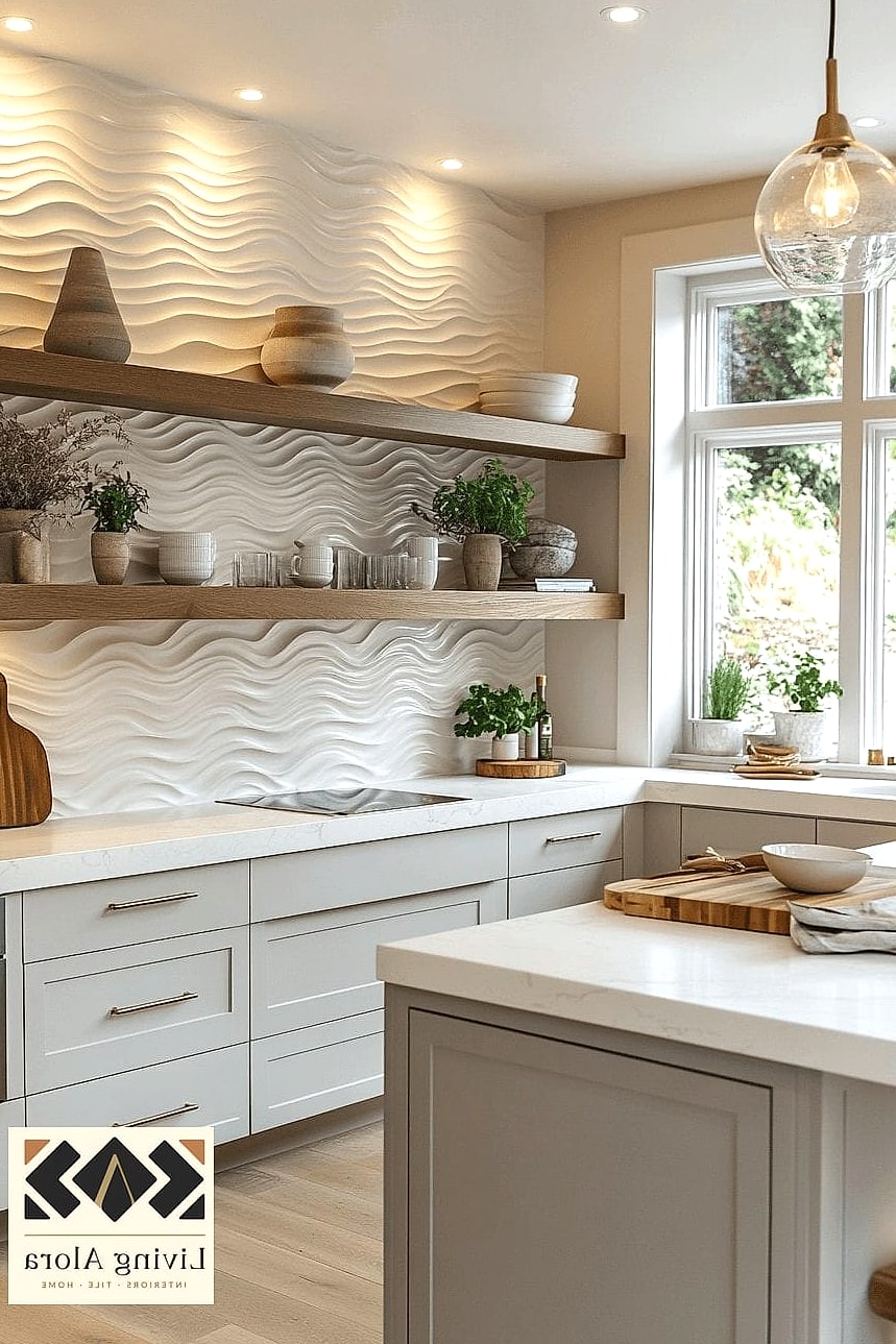 7 Easy to Clean Backsplash Ideas That Look Expensive But Aren't 7 Textured Neutral Zellige-Look Tile