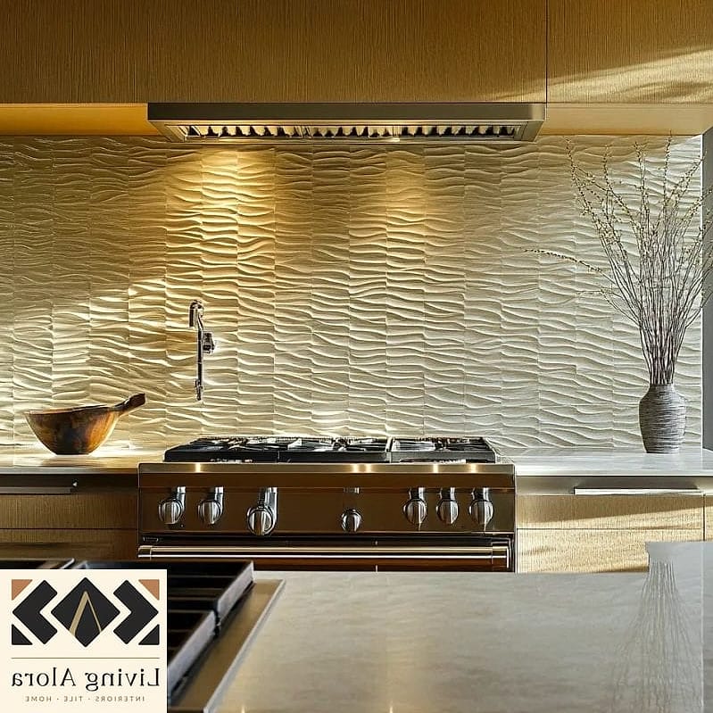 27 Modern Backsplash Ideas That Will Transform Your Space 11 Textured 3D Tile