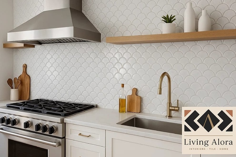 23 Backsplash for All White Kitchen Ideas for Every Home Style and Budget 10 Textured White Fish Scale Tile