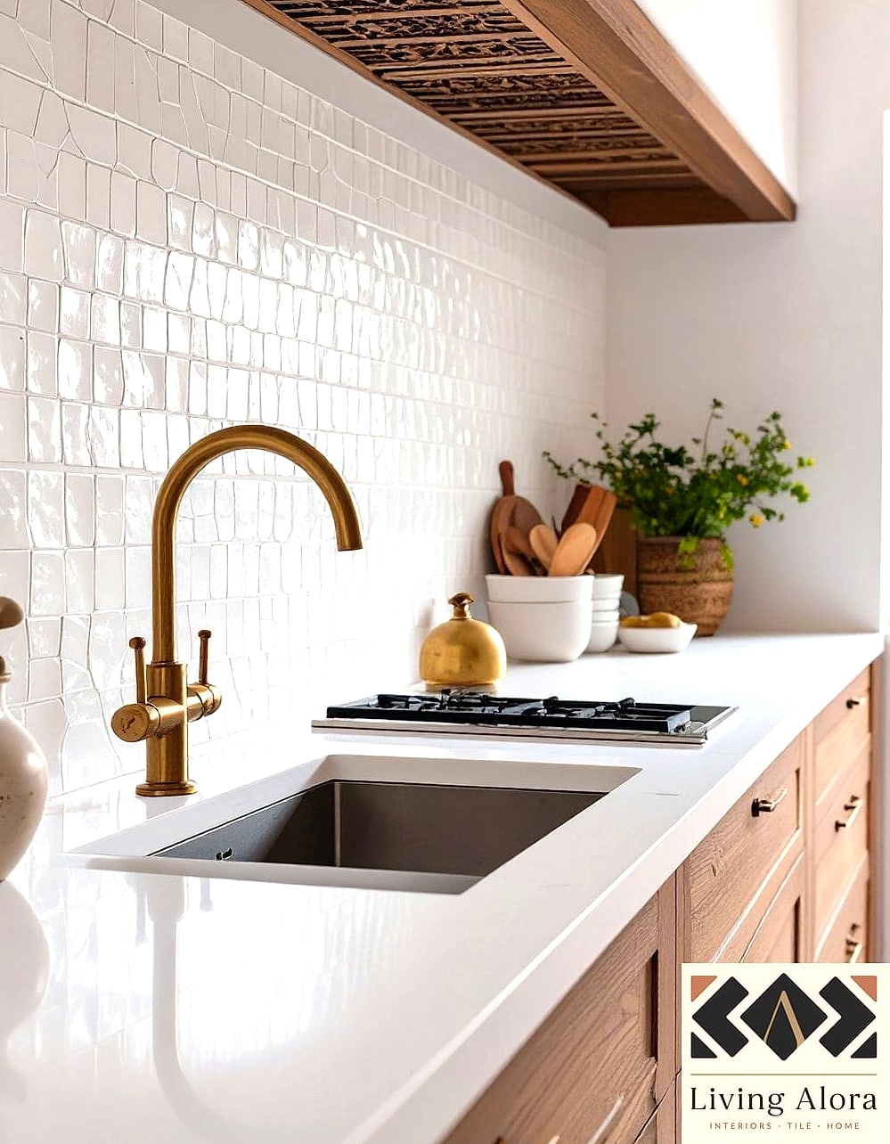 10 Modern Backsplash Ideas Worth Stealing From Interior Designers 9 Textured Zellige-Inspired Ceramic