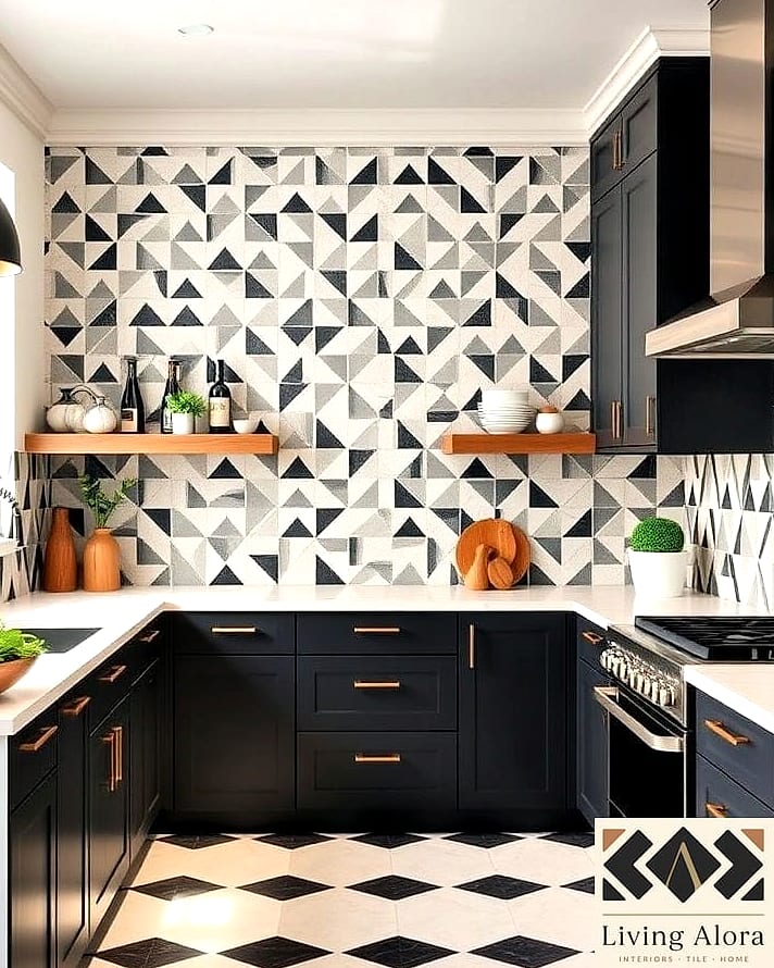 20 Geometric Tile Ideas to Inspire Your Next Renovation 8 Triangle Tile Accent Wall
