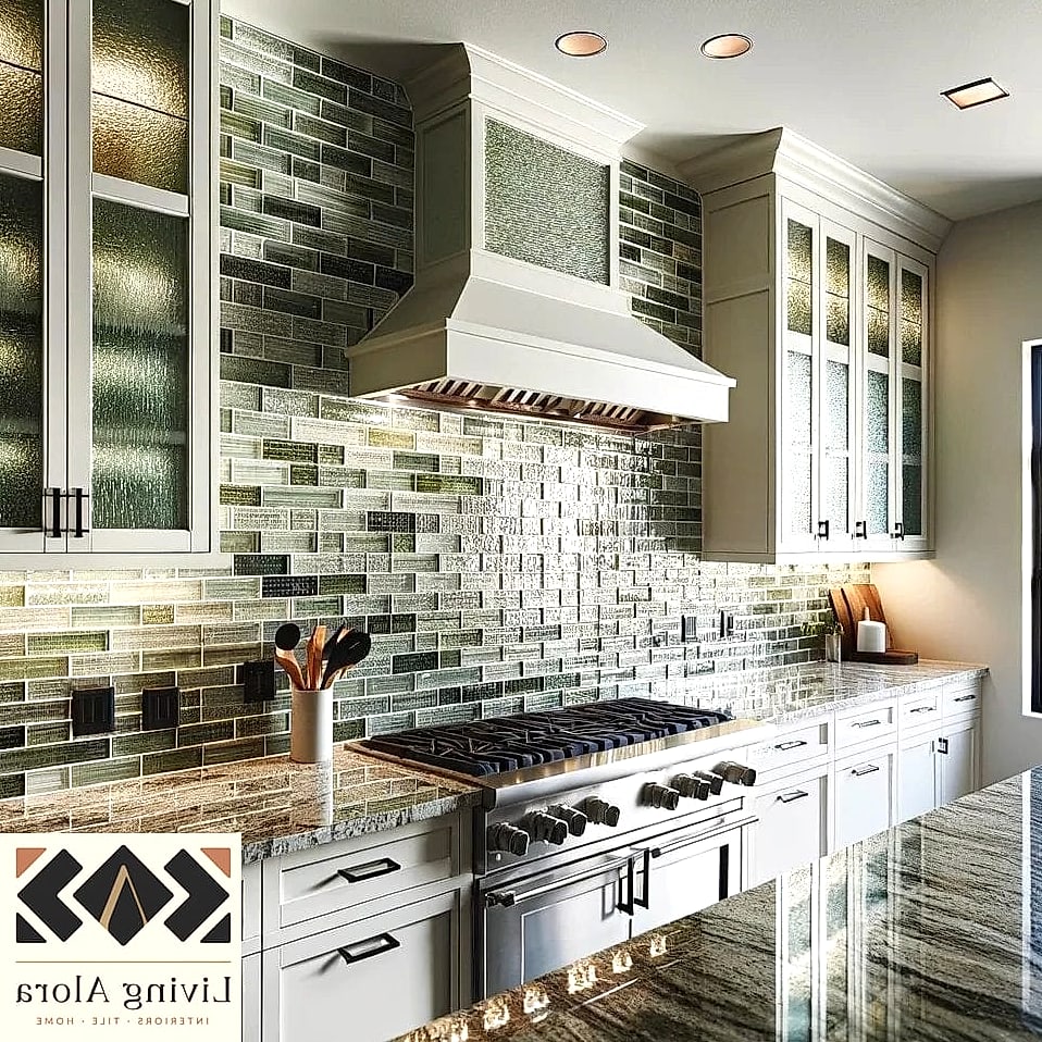 25 Backsplash for Granite Countertops Ideas That Will Change How You See Your Home 20 Two-Tone Tile Layout