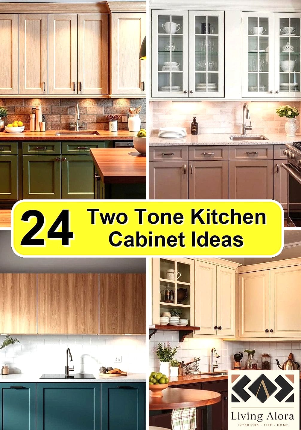 17 Inexpensive Kitchen Ideas Trending on Pinterest This Year 14 Two-Tone Cabinet Colors
