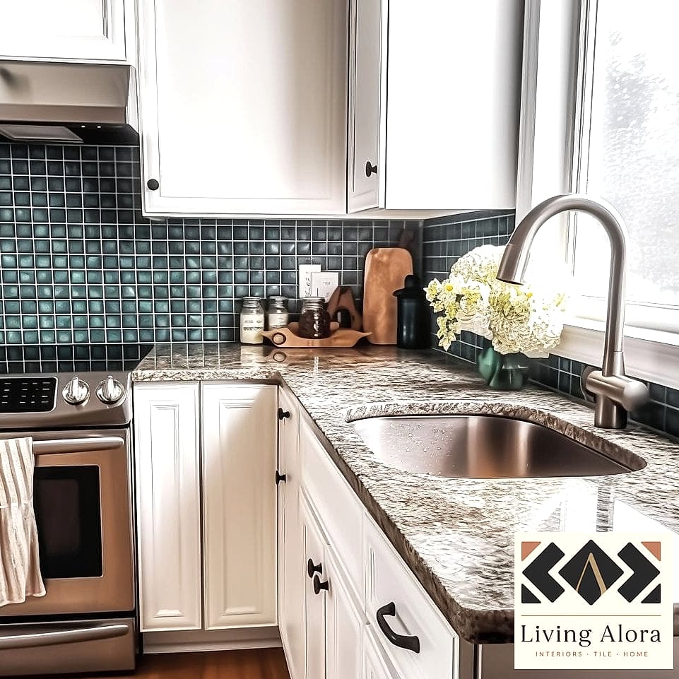 25 Backsplash Ideas for Small Kitchen Ideas to Inspire Your Next Renovation 22 Two-Tone Tile Combination