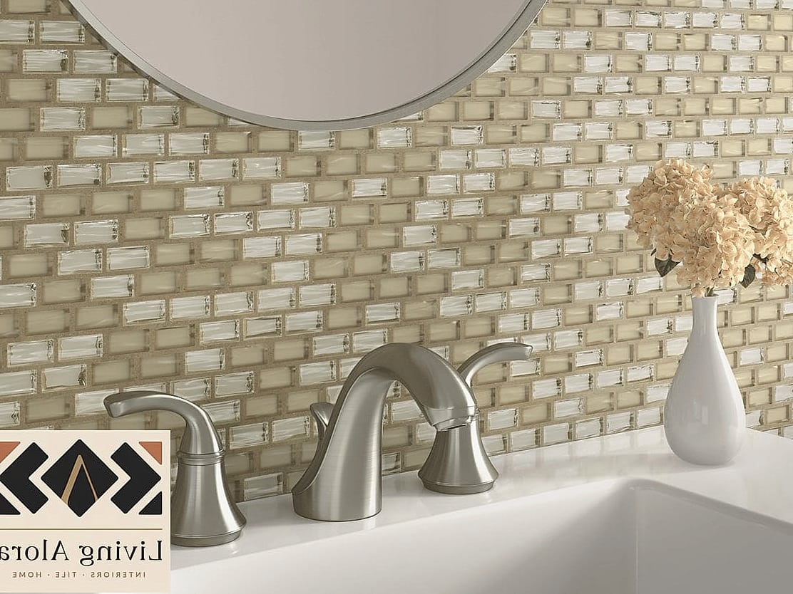 14 Backsplash for Small Bathroom Ideas Worth Bookmarking Before You Renovate 11 Two-Tone Tile Layout