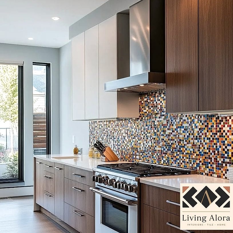 16 Modern Backsplash Ideas That Work in Any Size Home 14 Two-Tone Backsplash Design