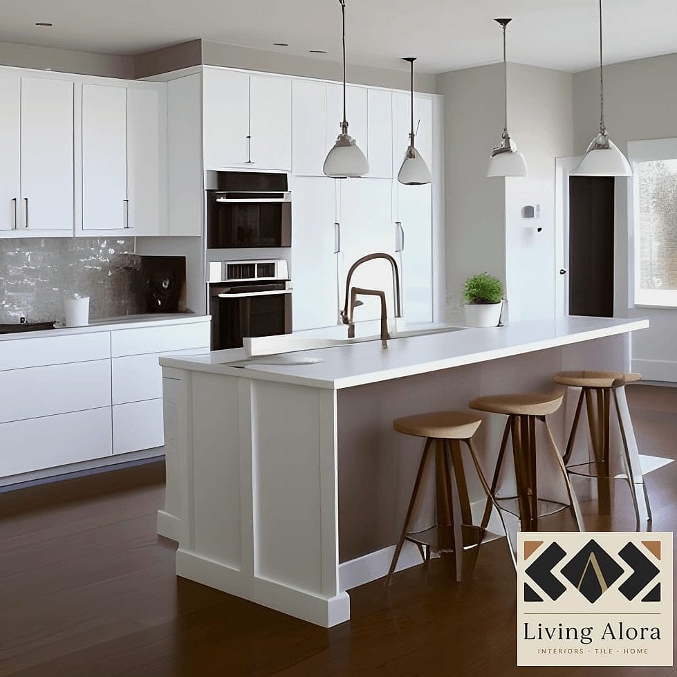 Two-Tone White and Wood Combo