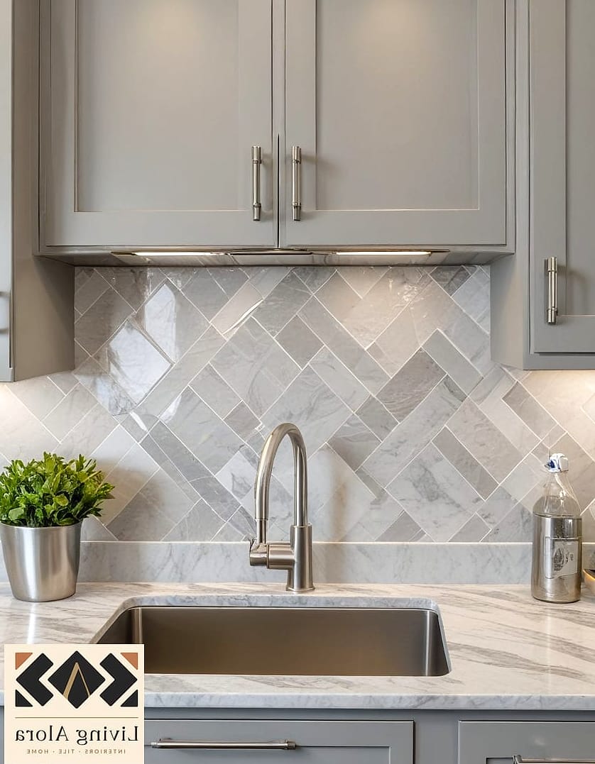 15 Gray Backsplash Ideas You Haven't Seen Before 11 Two-Tone Gray Blocking