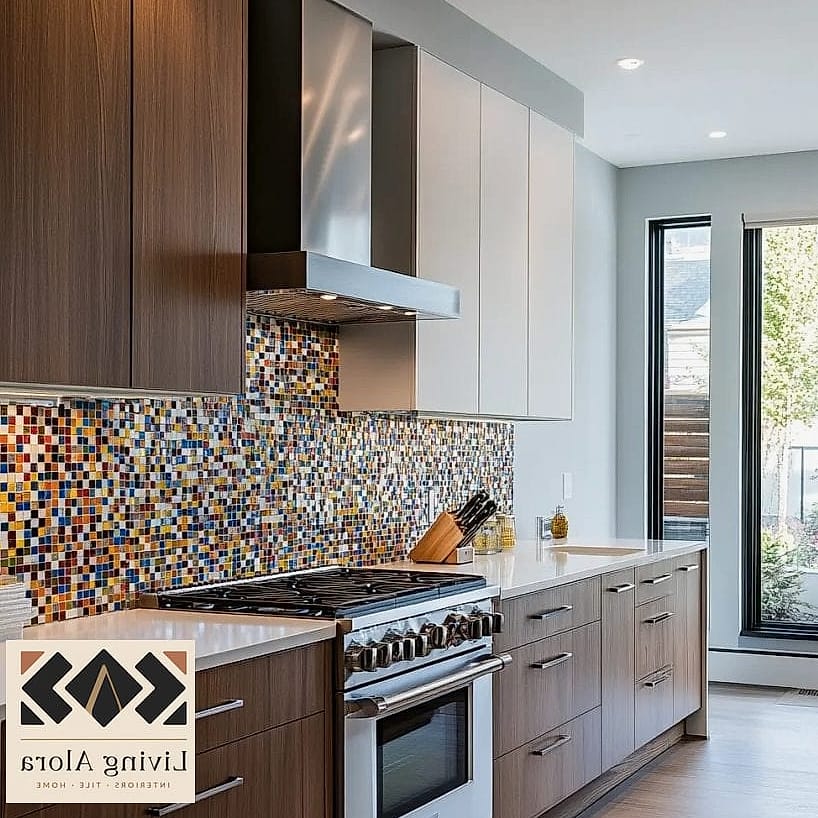 22 Modern Backsplash Ideas Perfect for Any Budget 18 Two-Tone Tile Backsplash