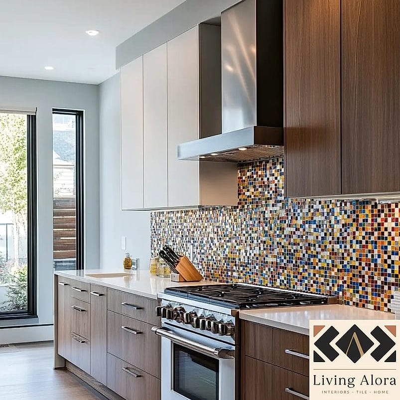 30 Backsplash for Modern Cabinets Ideas to Inspire Your Next Renovation 19 Two-Tone Tile Combination