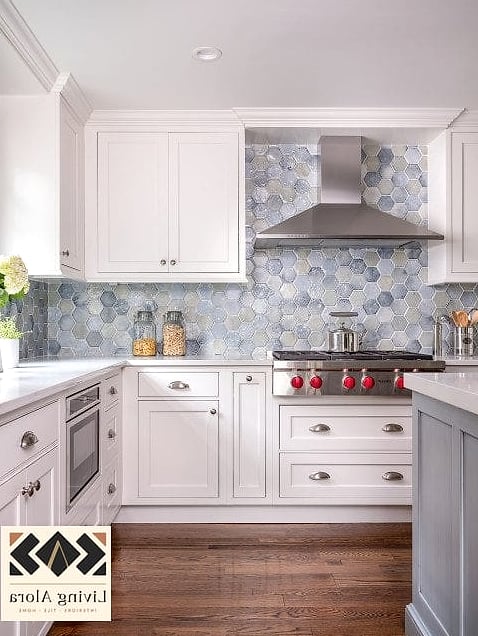 17 Honeycomb Backsplash Ideas That Look Expensive But Aren't 5 Two-Tone Honeycomb for a Custom Feel