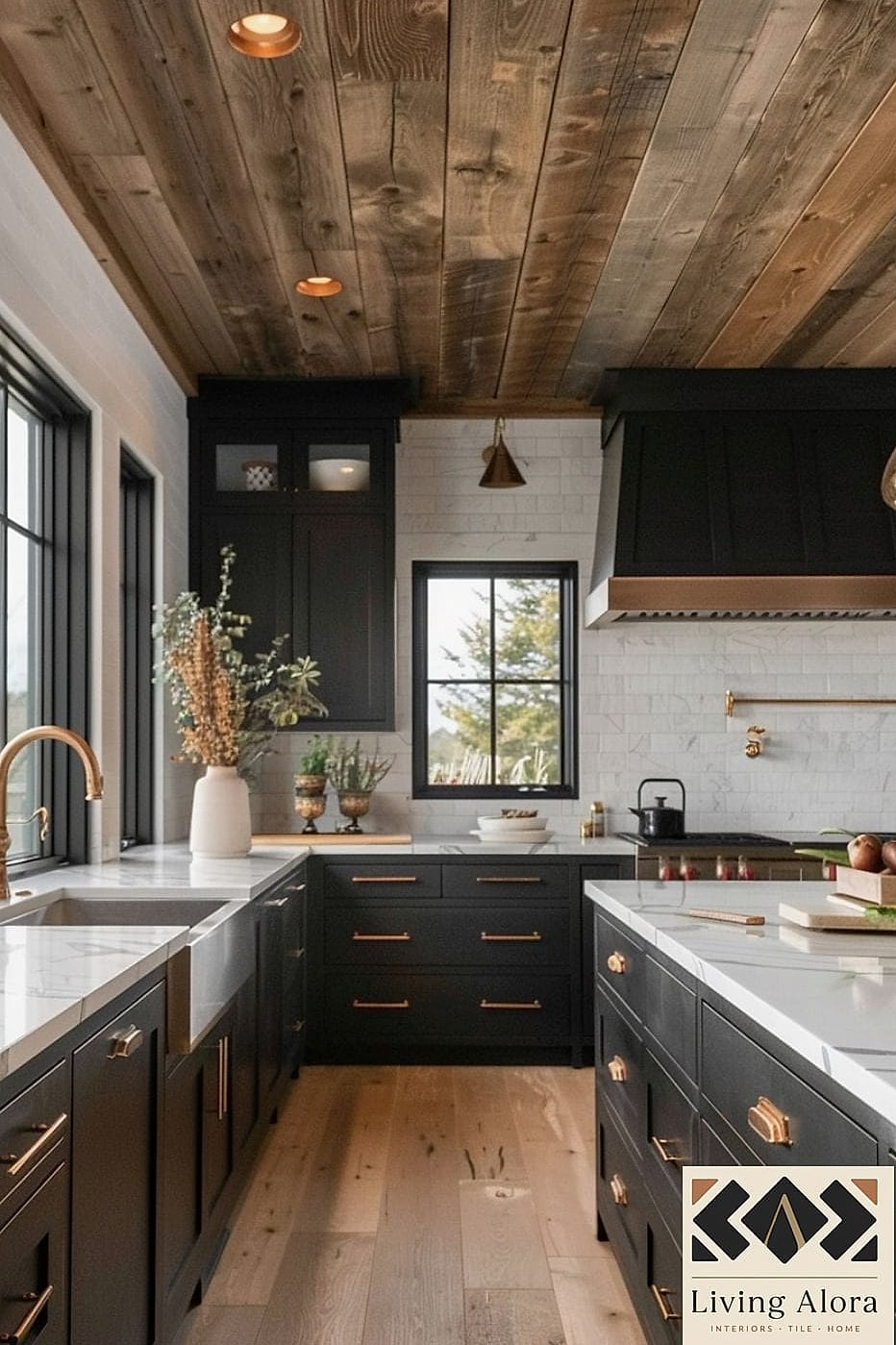 18 Black Cabinets Ideas for Every Home Style and Budget 5 Two-Tone Kitchen with Black Lower Cabinets