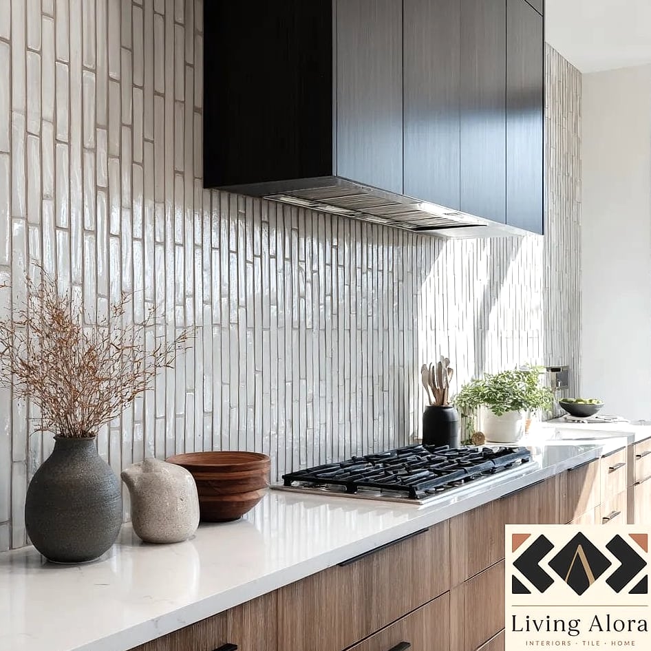 15 Neutral Backsplash Ideas We Can't Stop Pinning 6 Vertical Stack Subway Tile