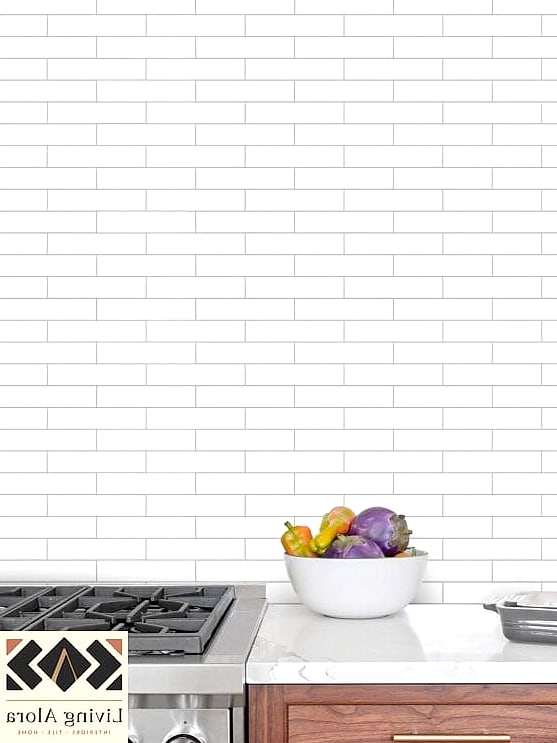 Vertical Subway Tile with Mosaic Border