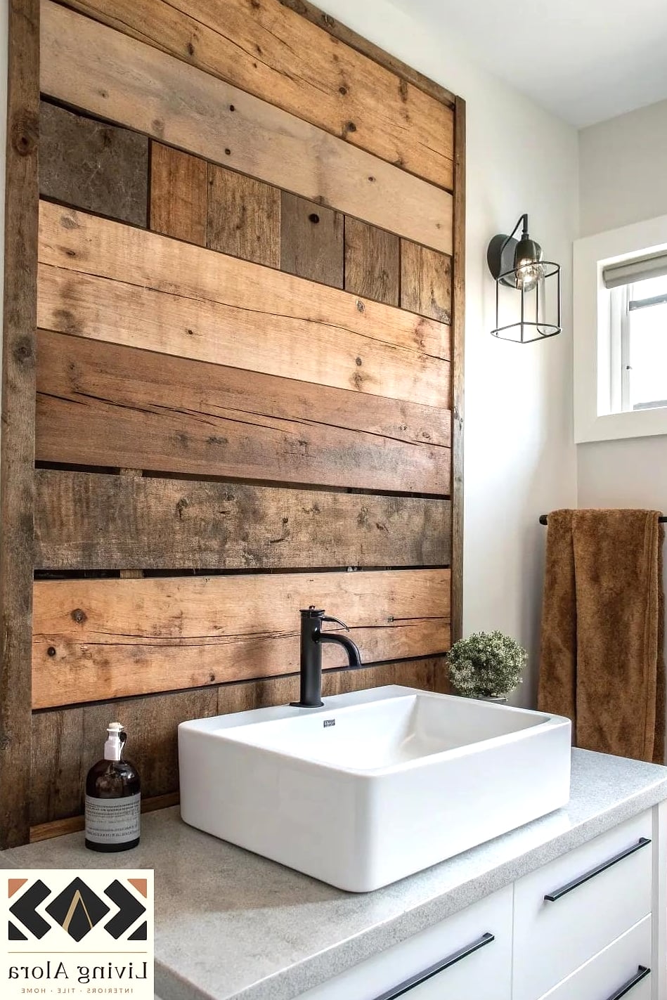 11 Bathroom Backsplash Ideas You Haven't Seen Before 12 Vertical Wood Slat Accent with Tile Insert