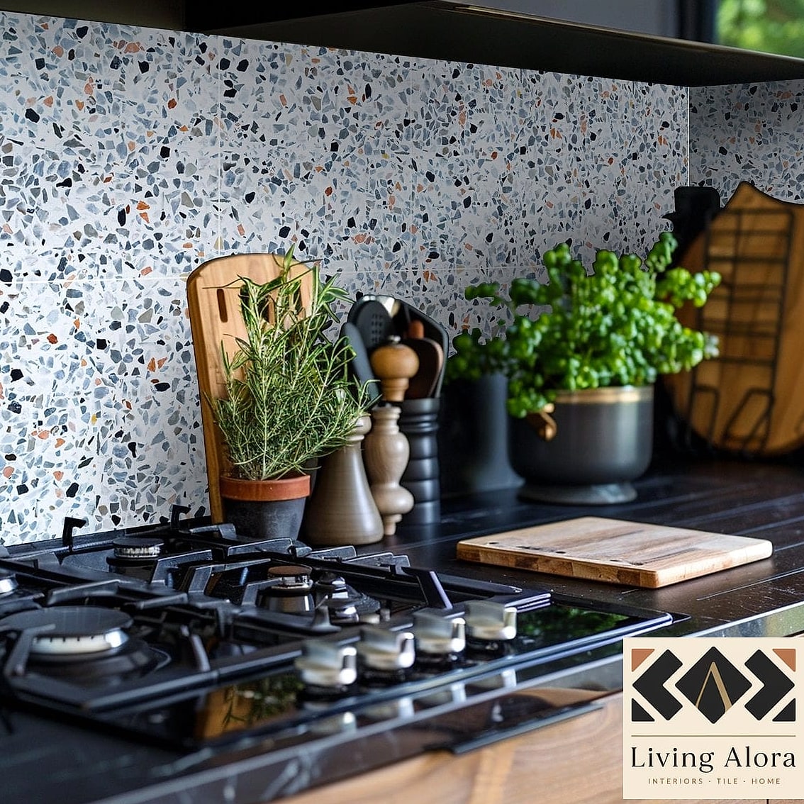 Wallpaper Behind Open Shelving