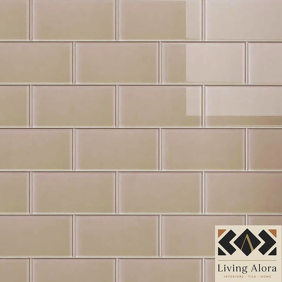 Warm Beige Zellige-Style Subway Mosaic