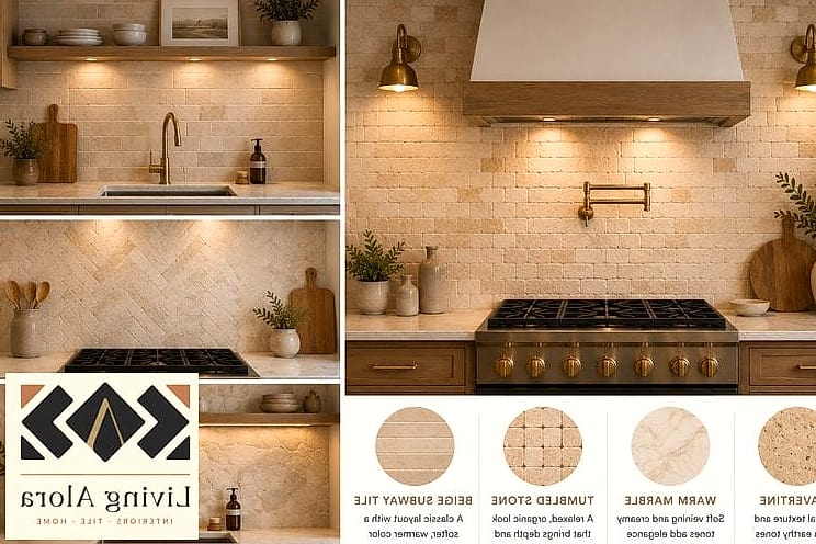 27 Kitchen Backsplash Ideas That Look Expensive But Aren't 27 Warm Beige Zellige Squares